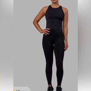 LSKD Women's Black Elite High-Waisted Leggings with pockets